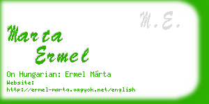 marta ermel business card